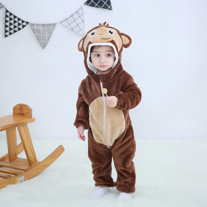 Cheeky Monkey Romper - Hooded Baby/Toddler Bodysuit